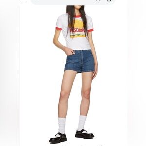 Moschino Couture Authentic 100% organic cotton white diner burger t shirt 42 (M)